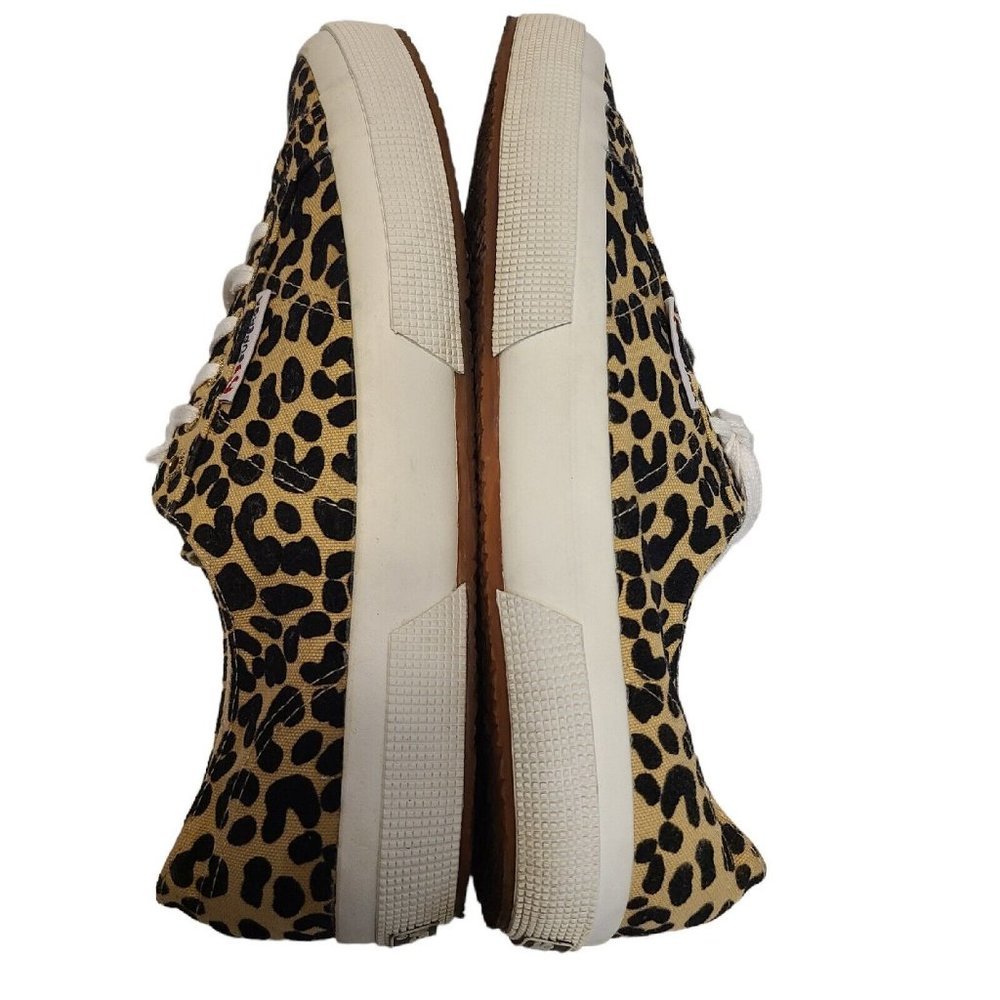 Superga Leopard Print Trainers Sneakers Tennis Shoes Womens 100% Cotton Size 8 - Picture 8 of 10